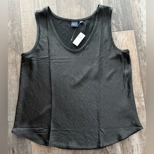 GAP Black Satin Tank Top, size Large - NWT